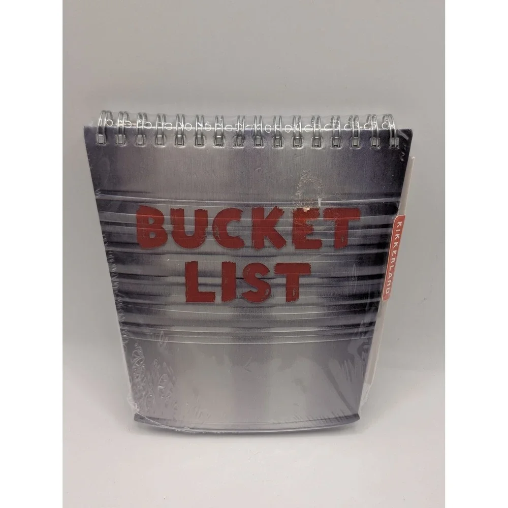 Kikkerland Bucket List Notebook Silver Spiral‎ Journal 96 Pages New Sealed ST76